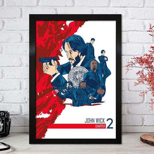 John Wick Chapter 2 2017 Action Movie Wall Art Poster - Aesthetic Wall Decor