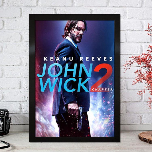 John Wick Chapter 2 Keanu Reeves Action Movie Wall Art Poster - Aesthetic Wall Decor