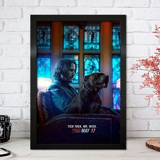 John Wick Dog Keannu Reeves Action Movie Wall Art Poster - Aesthetic Wall Decor