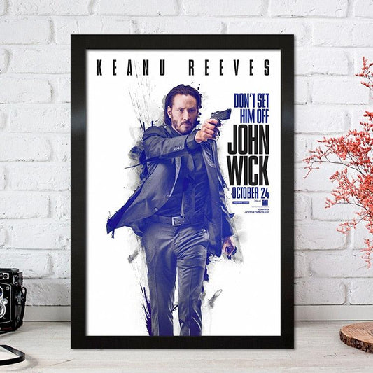 John Wick Don't Set Him Off Action Movie Wall Art Poster - Aesthetic Wall Decor