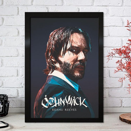 John Wick Keanu Reeves Action Movie Painting Poster - Aesthetic Wall Decor