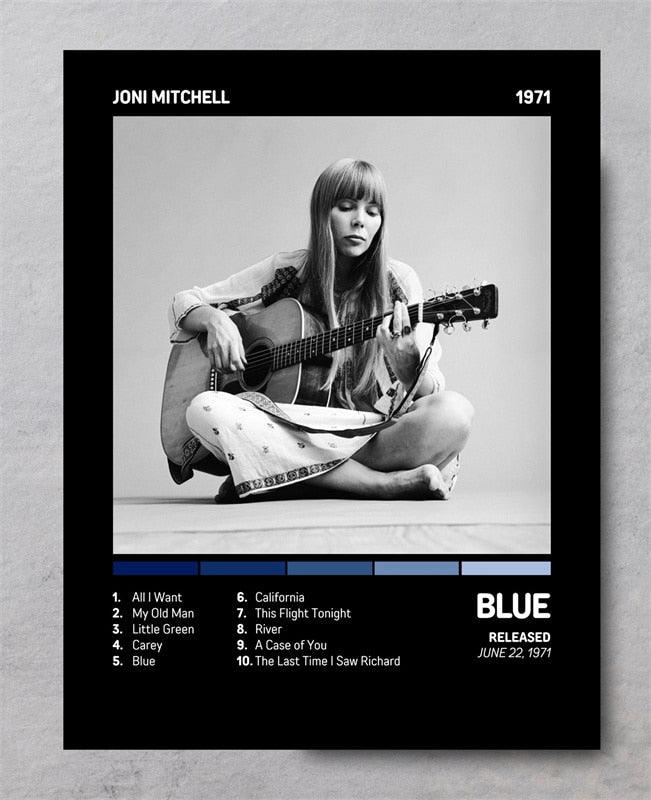 Joni Blue Album Poster, 70s Music Poster - Aesthetic Wall Decor