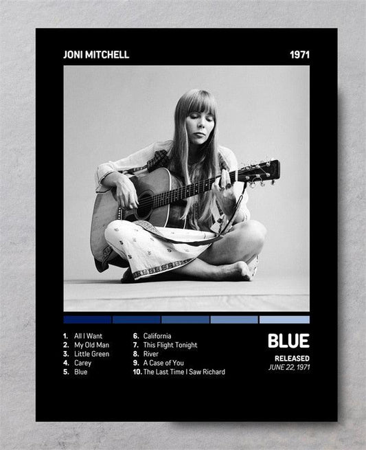 Joni Blue Album Poster, 70s Music Poster - Aesthetic Wall Decor