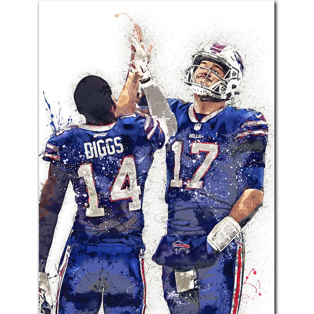 Josh Allen and Stefon Diggs Bills NFL Wall Art Poster - Aesthetic Wall Decor