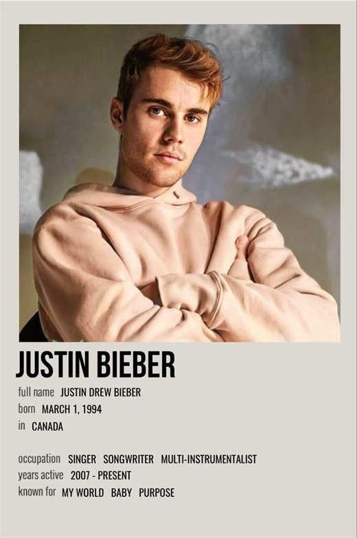 Justin Bieber Minimalist Music Poster - Aesthetic Wall Decor