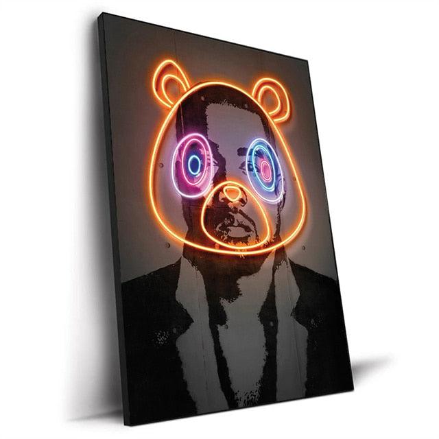 Kanye West Congratulations Neon Effect Wall Art Poster - Aesthetic Wall Decor