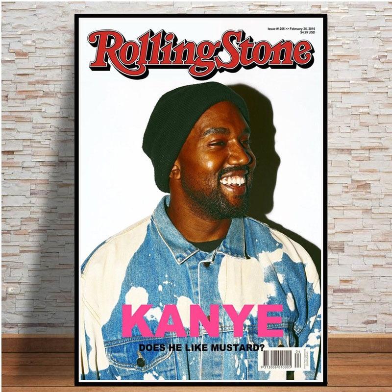 Kanye West Rolling Stone Magazine Wall Art Poster - Aesthetic Wall Decor