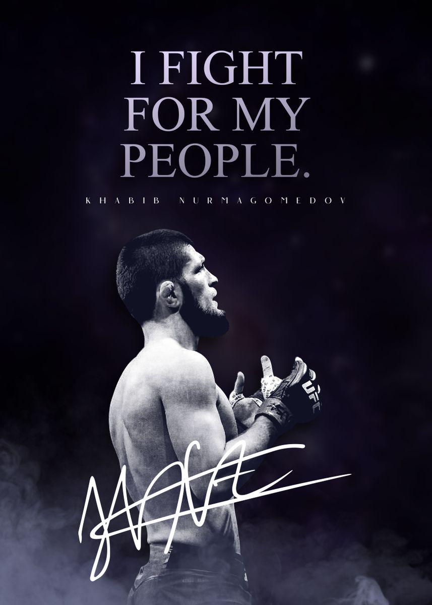 Khabib Nurmagomedov I Fight For My People UFC Legends Poster - Aesthetic Wall Decor