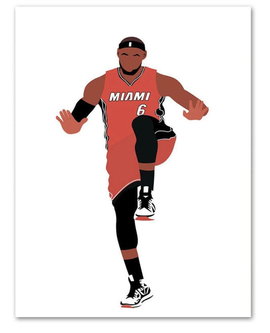 Lebron Celebration NBA Faceless Minimalist Poster - Aesthetic Wall Decor