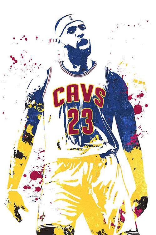 LeBron James Cavaliers Splash Painting NBA Wall Art Poster - Aesthetic Wall Decor