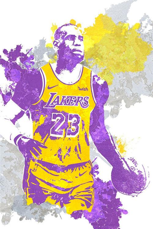 LeBron James Lakers Splash Painting NBA Wall Art Poster - Aesthetic Wall Decor