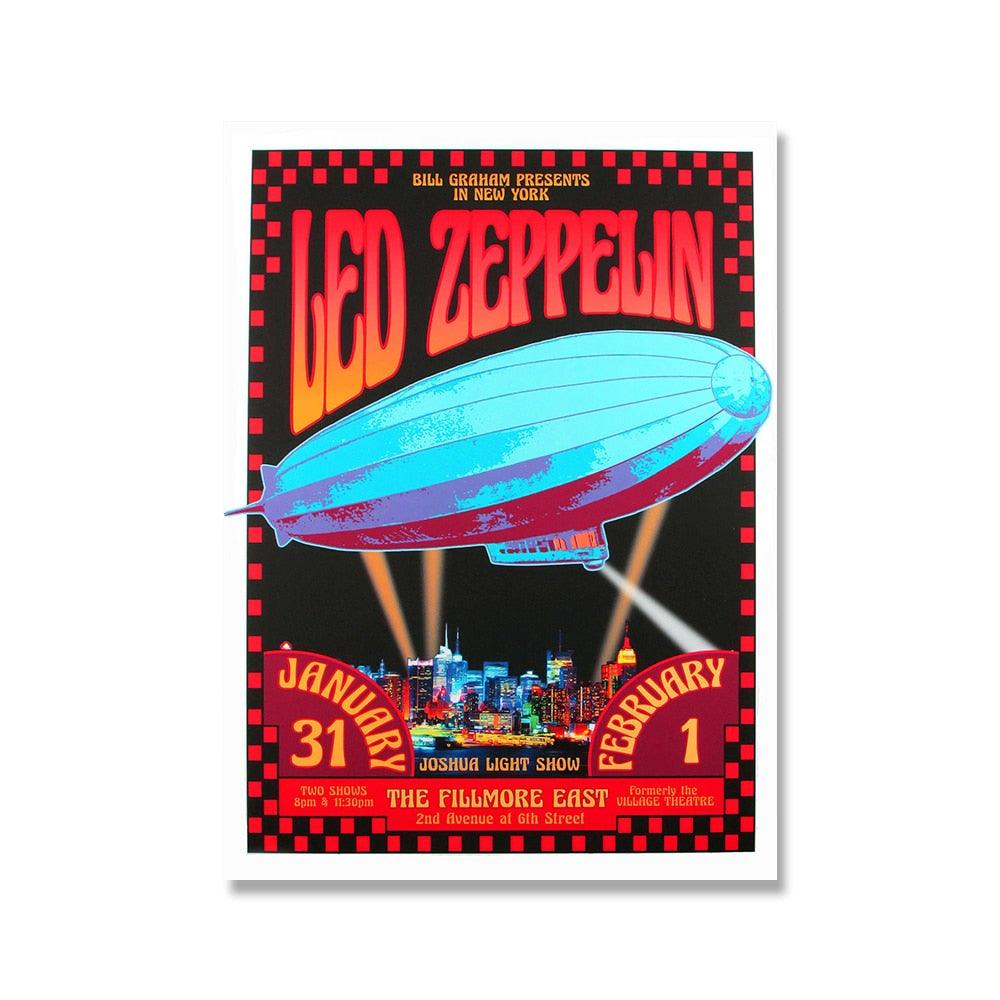 Led Zeppelin Concert Poster - Aesthetic Wall Decor