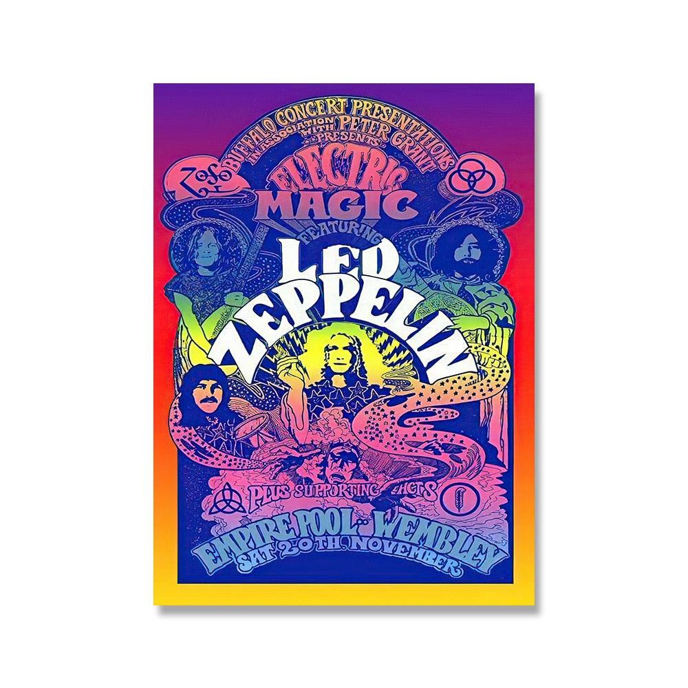 Led Zeppelin Concert Rock Poster - Aesthetic Wall Decor