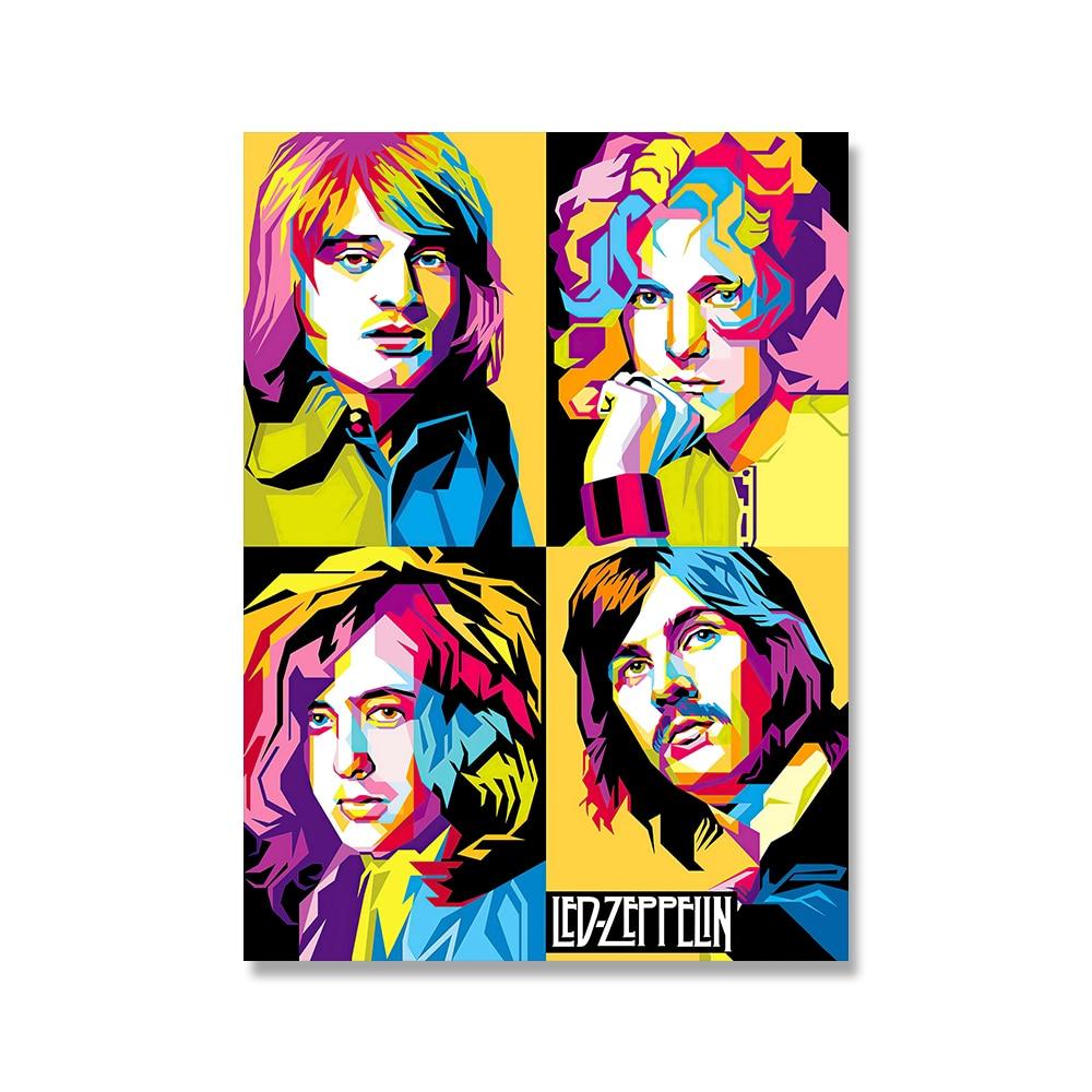 Led Zeppelin Members Rock Band Poster - Aesthetic Wall Decor