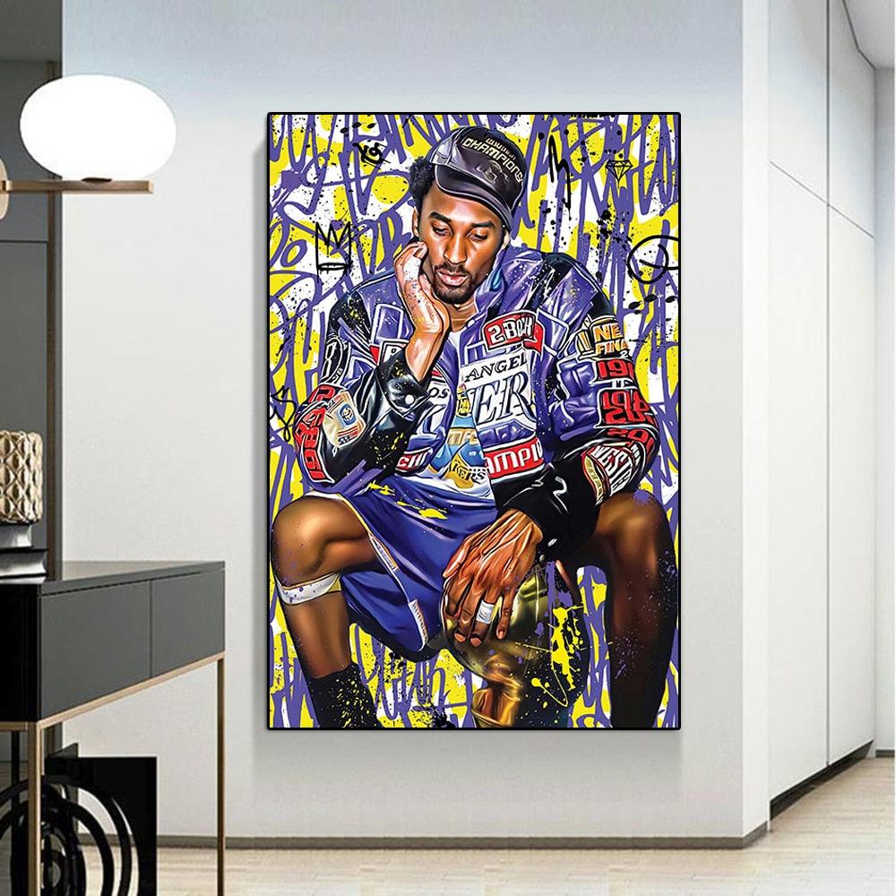 Legendary Kobe Bryant 2001 Championship Painting Poster - Aesthetic Wall Decor