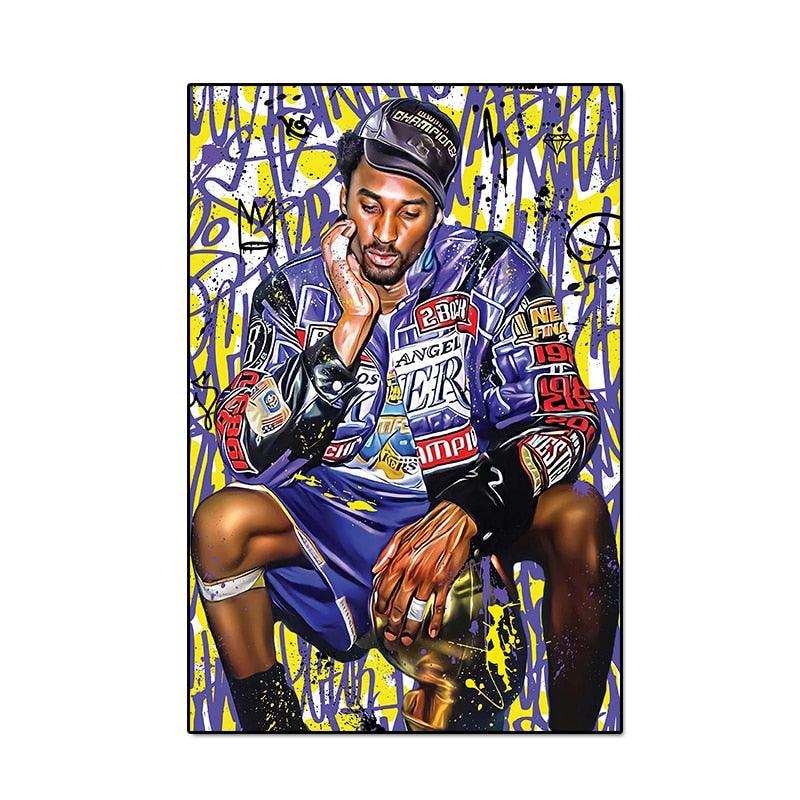 Legendary Kobe Bryant 2001 Championship Painting Poster - Aesthetic Wall Decor