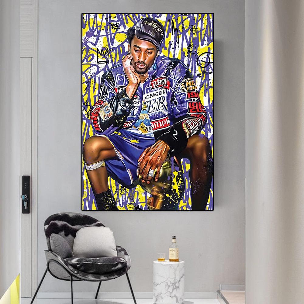 Legendary Kobe Bryant 2001 Championship Painting Poster - Aesthetic Wall Decor