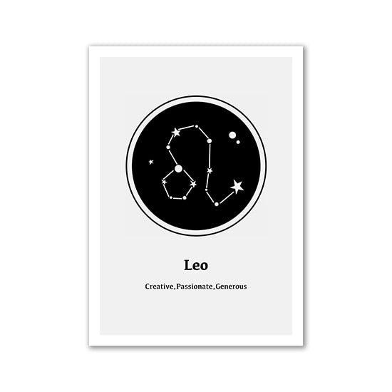 Leo Zodiac Sign Horoscope Wall Art Poster - Aesthetic Wall Decor