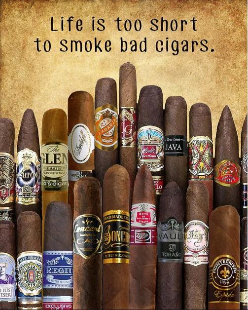 Life is Too Short to Smoke Bad Cigars Cigar Room Wall Art Poster - Aesthetic Wall Decor