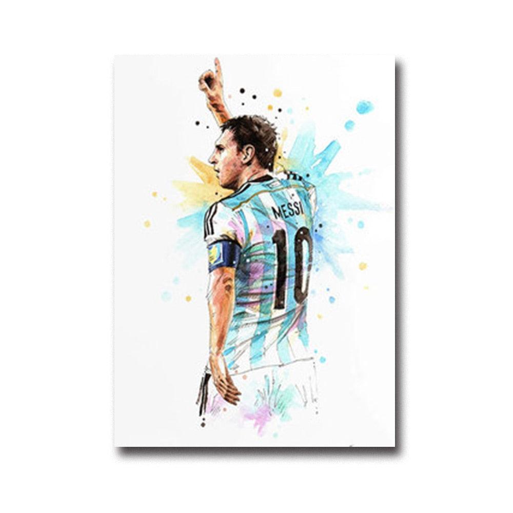 Lionel Messi Futbol Painting Wall Art Poster - Aesthetic Wall Decor