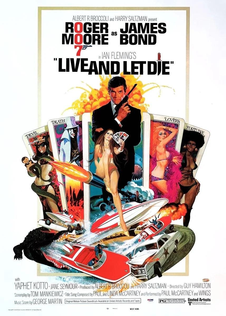 Live and Let Die Poster, Roger Moore James Bond Movie Poster - Aesthetic Wall Decor