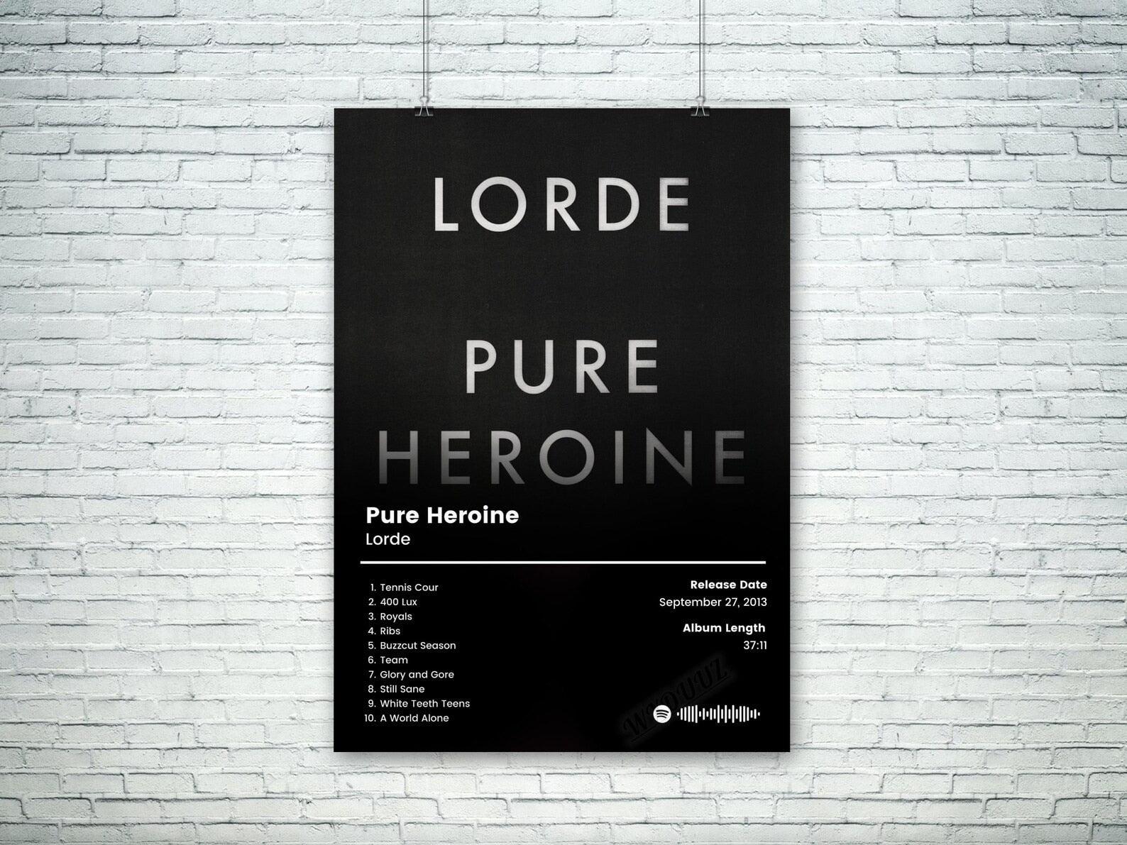 Lorde Pure Heroine Pop Music Album Cover Wall Art Poster - Aesthetic Wall Decor