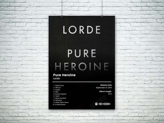 Lorde Pure Heroine Pop Music Album Cover Wall Art Poster - Aesthetic Wall Decor