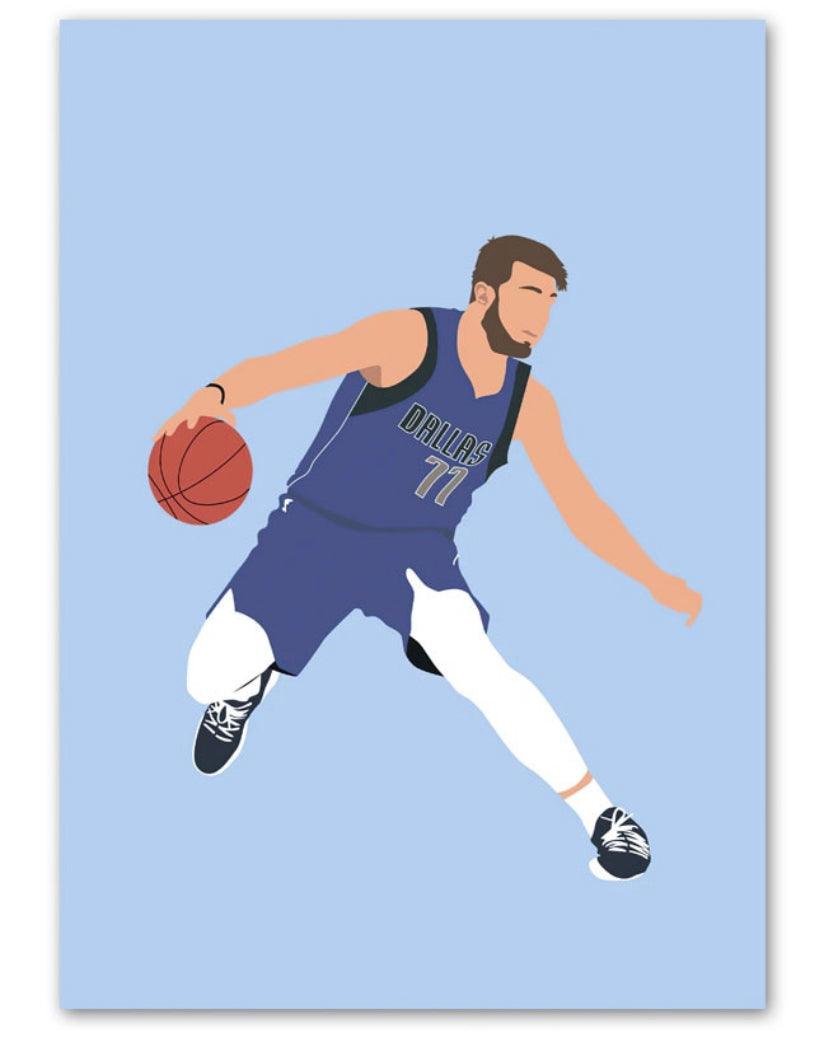 Luka Doncic Faceless Minimalist NBA Wall Art Poster - Aesthetic Wall Decor