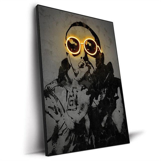 Mac Miller Rap Abstract Neon Effect Wall Art Poster - Aesthetic Wall Decor