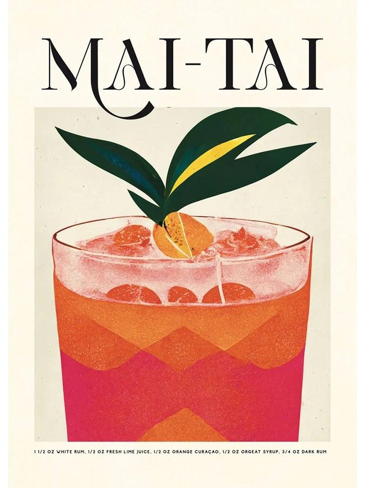 Mai-Tai Cocktail Bar Poster - Aesthetic Wall Decor