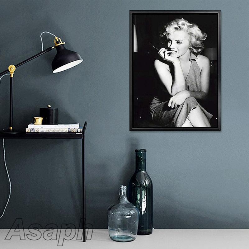 Marilyn Monroe Iconic Black and White Wall Art Print Posters - Aesthetic Wall Decor