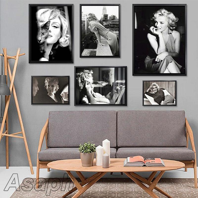 Marilyn Monroe Iconic Black and White Wall Art Print Posters - Aesthetic Wall Decor