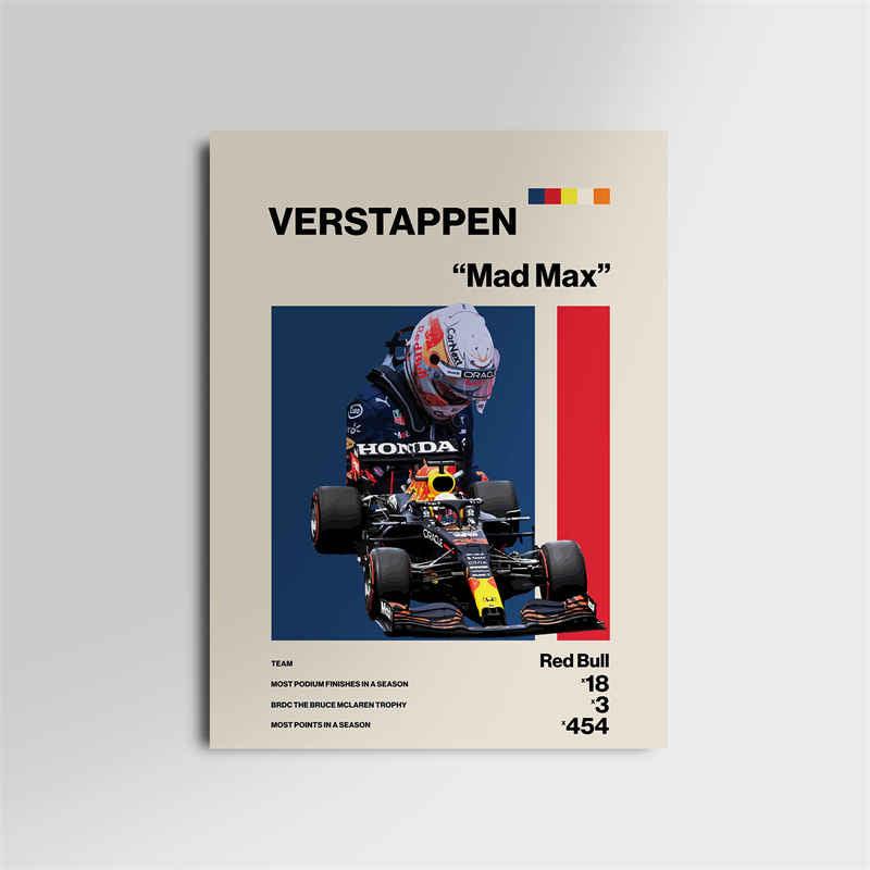 Max Verstappen Formula 1 Minimalist Poster - Aesthetic Wall Decor