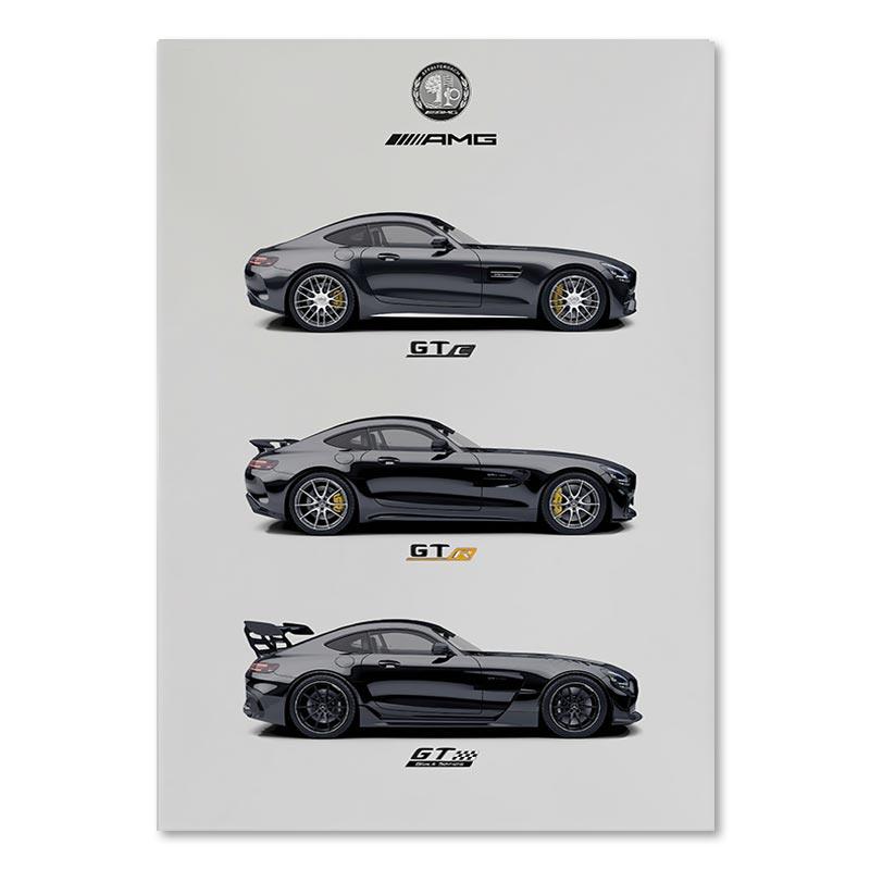 Mercedes AMG GTs Performance Car Wall Art Minimalist Poster - Aesthetic Wall Decor