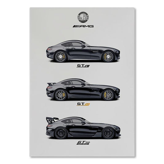 Mercedes AMG GTs Performance Car Wall Art Minimalist Poster - Aesthetic Wall Decor