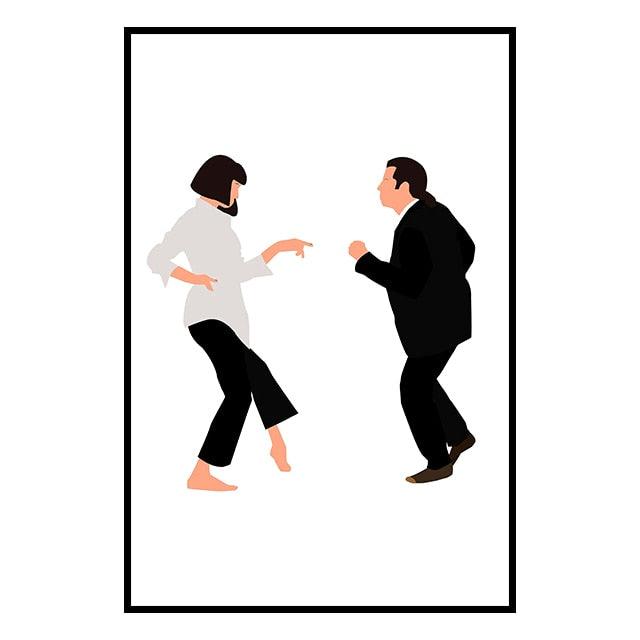 Mia and Vincent Dancing Pulp Fiction Minimalist Movie Poster - Aesthetic Wall Decor