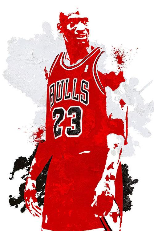Michael Jordan Chicago Bulls Splash Painting NBA Wall Art Poster - Aesthetic Wall Decor