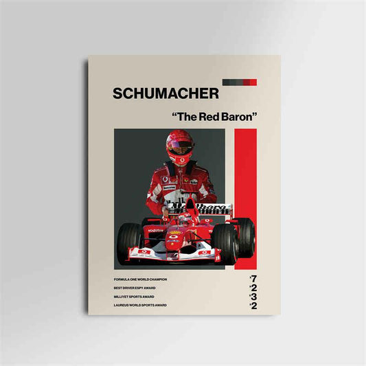 Michael Schumacher Formula 1 Minimalist Poster - Aesthetic Wall Decor