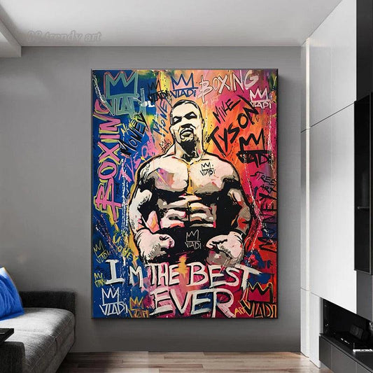 Mike Tyson Im The Best Ever Boxing Graffiti Poster - Aesthetic Wall Decor