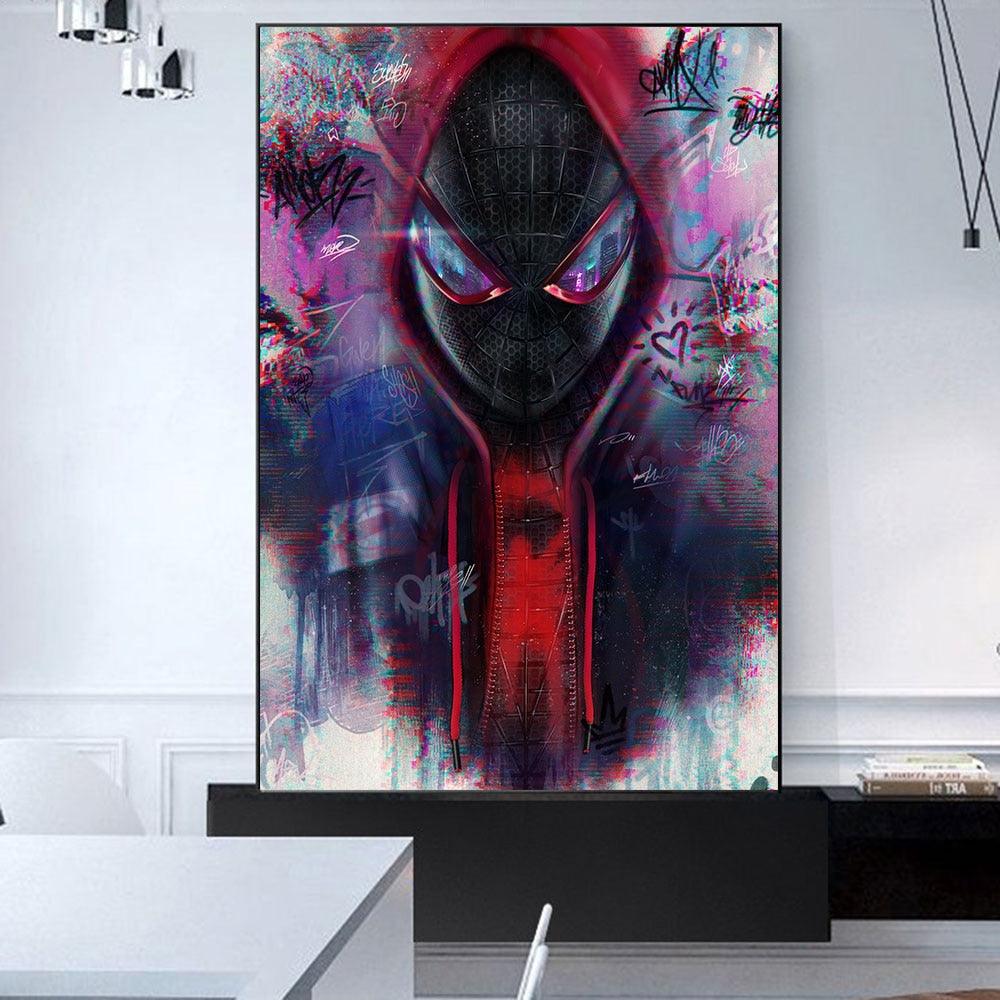 Miles Morales Spiderverse Spray Paint Wall Art Film Poster - Aesthetic Wall Decor