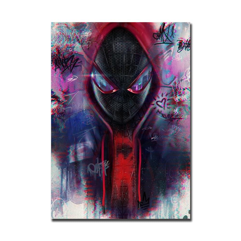 Miles Morales Spiderverse Spray Paint Wall Art Film Poster – Aesthetic ...