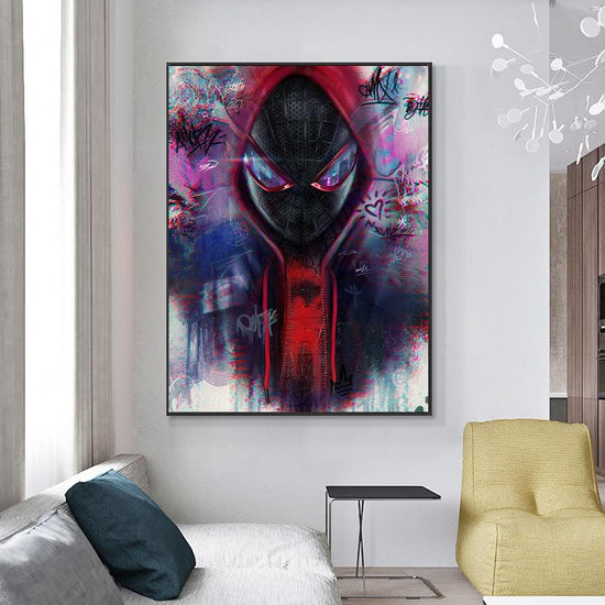 Miles Morales Spiderverse Spray Paint Wall Art Film Poster – Aesthetic ...