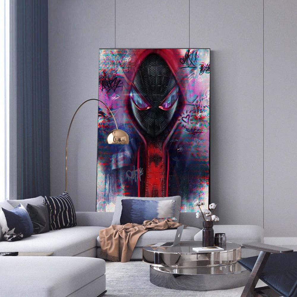 Miles Morales Spiderverse Spray Paint Wall Art Film Poster - Aesthetic Wall Decor