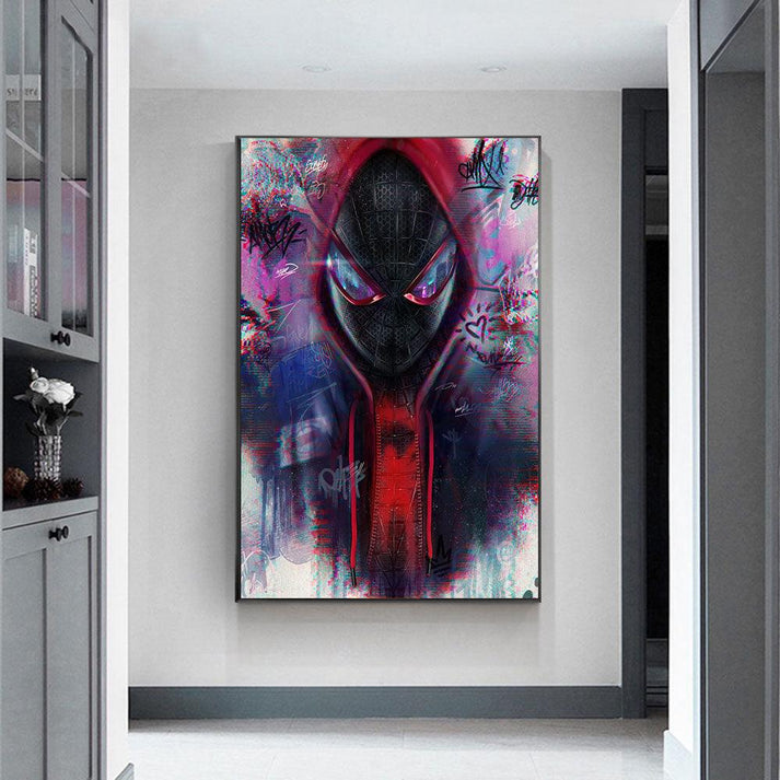 Miles Morales Spiderverse Spray Paint Wall Art Film Poster – Aesthetic ...