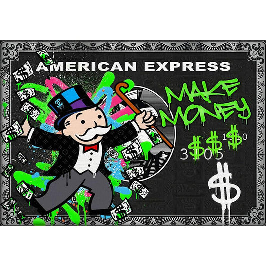 Monopoly American Express Money Street Art Poster - Aesthetic Wall Decor