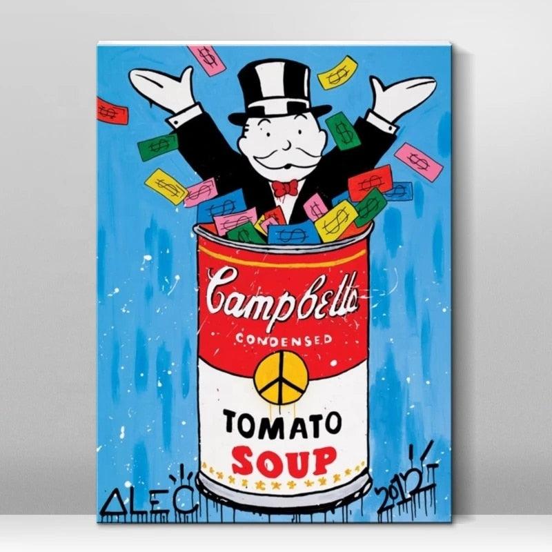 Monopoly Campbell's Soup Graffiti Wall Art Poster - Aesthetic Wall Decor