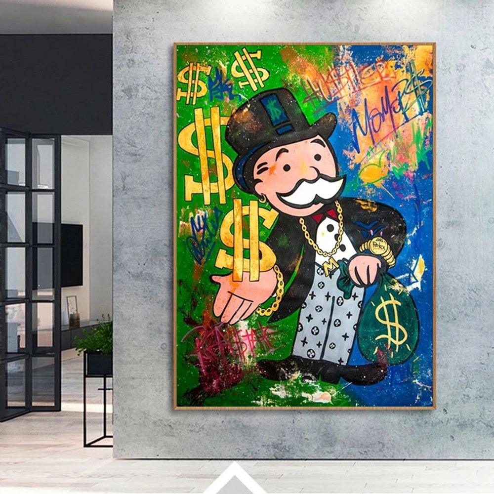 Monopoly Dollar Sign Graffiti Wall Art Poster - Aesthetic Wall Decor