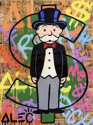 Monopoly Man Dollar Sign Graffiti Wall Art Poster - Aesthetic Wall Decor