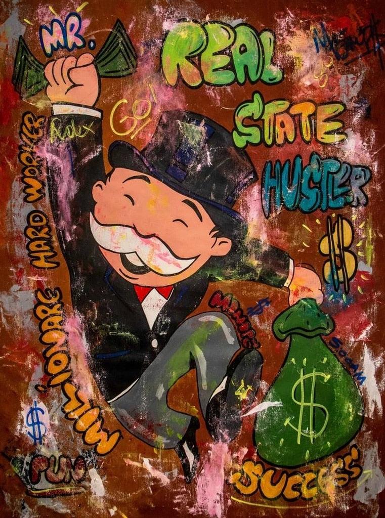 Monopoly Real Estate Success Hustler Graffiti Wall Art Poster - Aesthetic Wall Decor