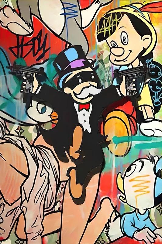 Monopoly Robber Graffiti Wall Art Poster - Aesthetic Wall Decor